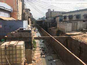 The so-called “BB River” in the slum where Melphia lives